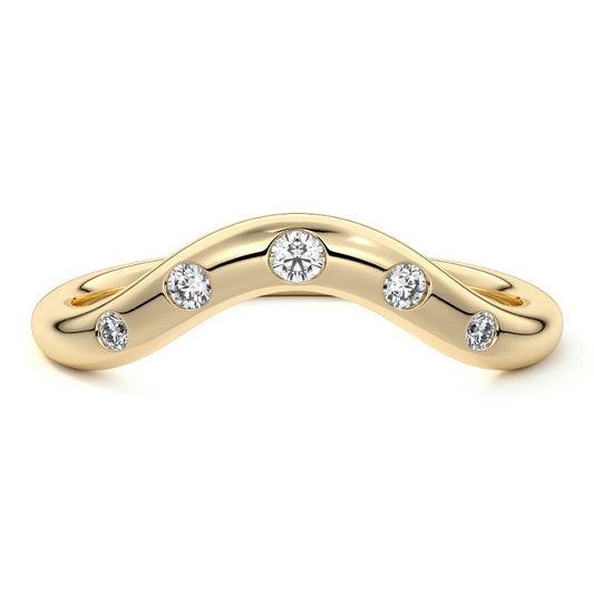 Sophie  lab grown diamond wedding band in yellow gold - Nura Lab NZ