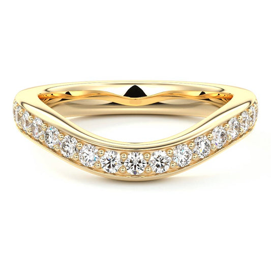 Simone  lab grown diamond wedding band in yellow gold - Nura Lab NZ