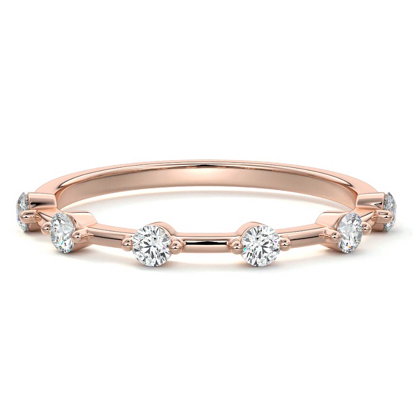 Siena round lab grown diamond wedding band in rose gold - Nura Lab NZ