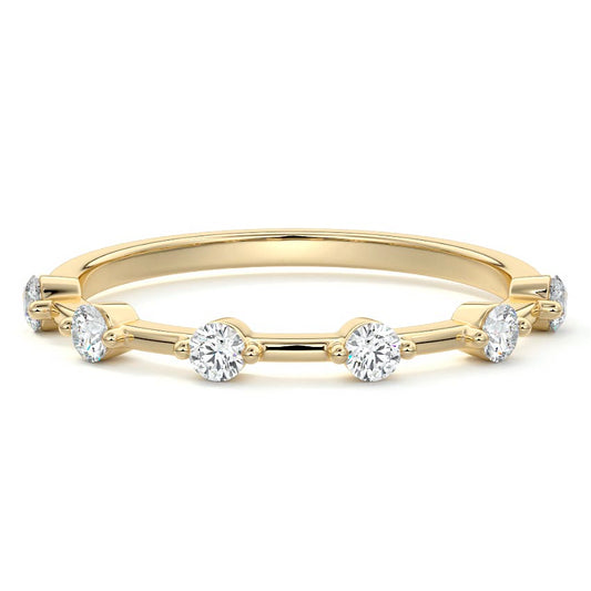 Siena round lab grown diamond wedding band in yellow gold - Nura Lab NZ