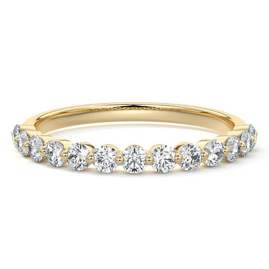 Sabine round lab grown diamond wedding band in yellow gold - Nura Lab NZ