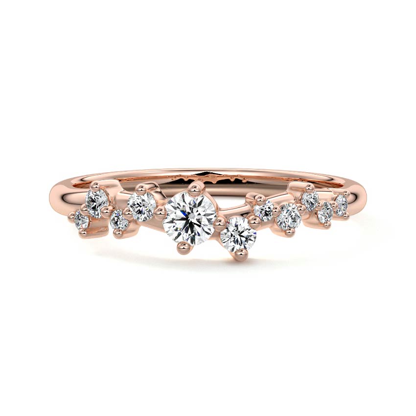Rosalie round lab grown diamond wedding band in rose gold - Nura Lab NZ