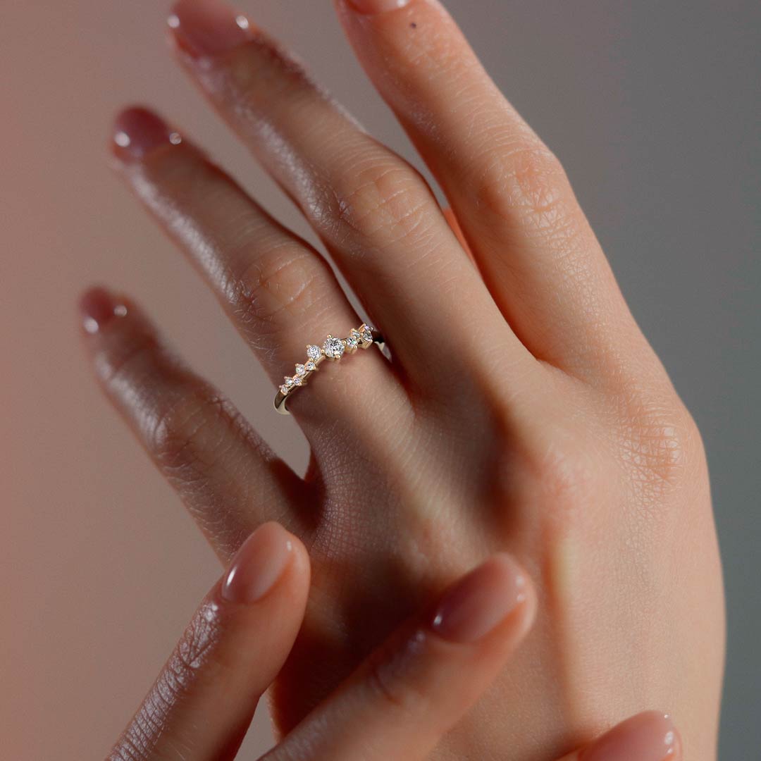 Rosalie round lab grown diamond wedding band product detail - Nura Lab NZ
