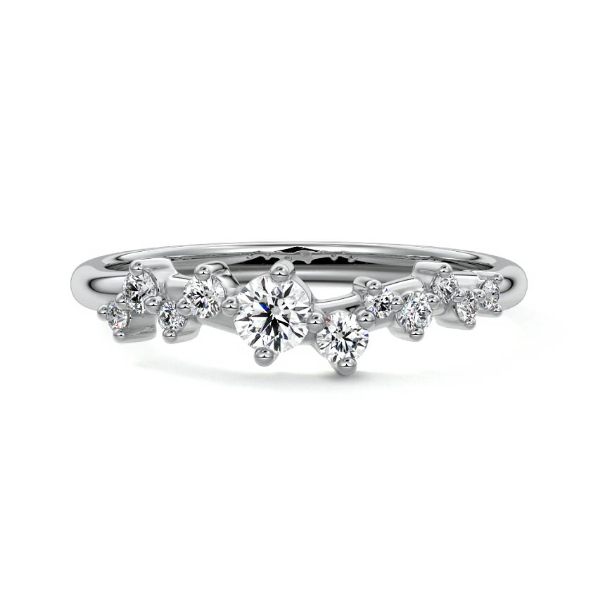 Rosalie round lab grown diamond wedding band in platinum - Nura Lab NZ