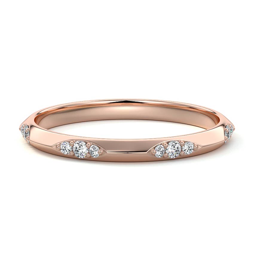 Romy round lab grown diamond wedding band in rose gold - Nura Lab NZ