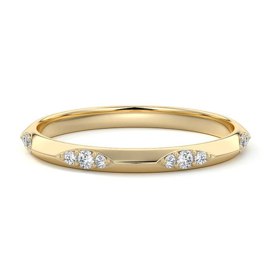 Romy round lab grown diamond wedding band in yellow gold - Nura Lab NZ