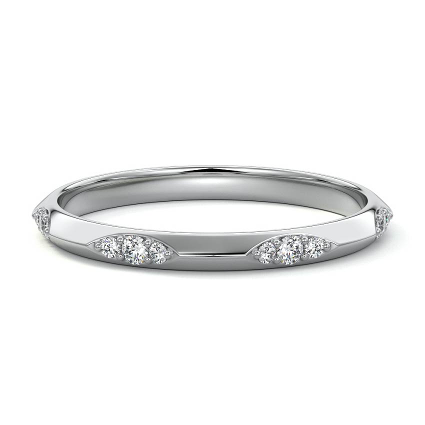 Romy round lab grown diamond wedding band in white gold - Nura Lab NZ
