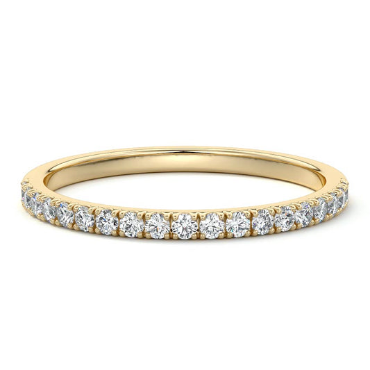 Phoebe round lab grown diamond wedding band in yellow gold - Nura Lab NZ