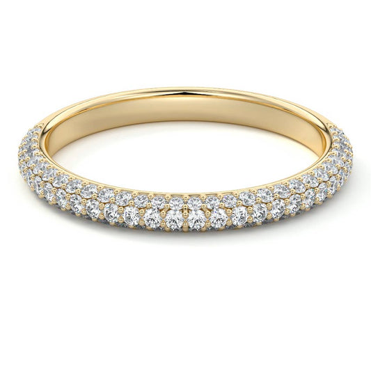 Petra round lab grown diamond wedding band in yellow gold - Nura Lab NZ