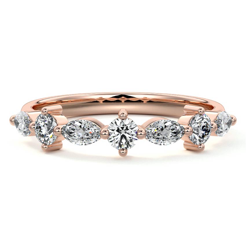 Odette marquise lab grown diamond wedding band in rose gold - Nura Lab NZ