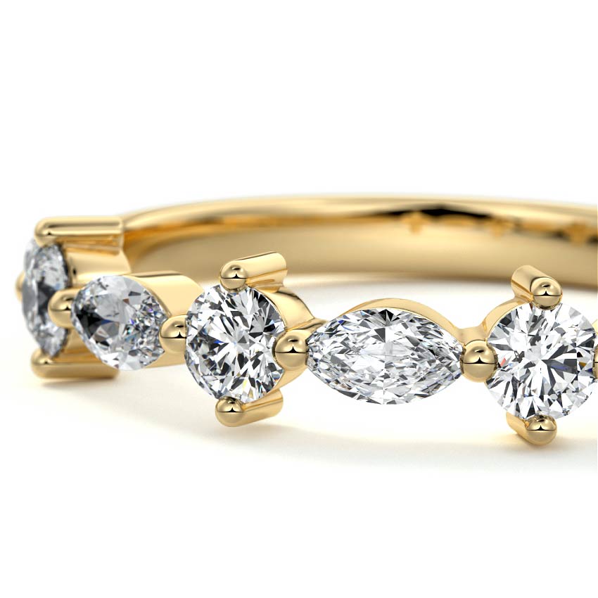 Odette marquise lab grown diamond wedding band product detail - Nura Lab NZ
