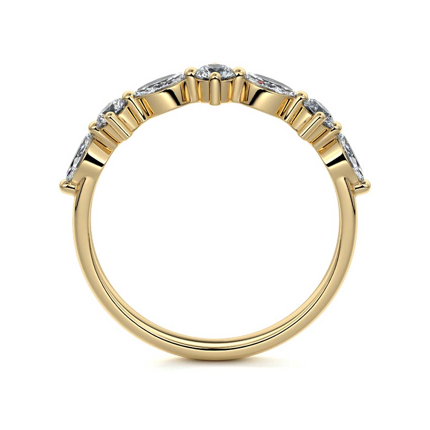 Odette marquise lab grown diamond wedding band product detail - Nura Lab NZ