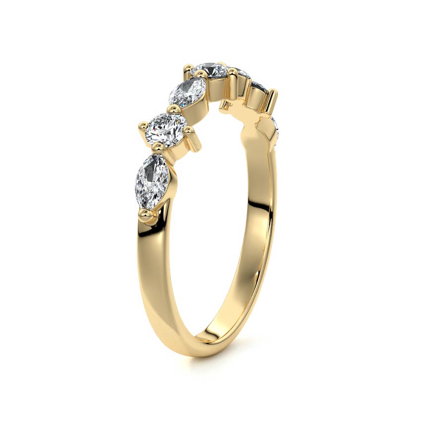 Odette marquise lab grown diamond wedding band product detail - Nura Lab NZ