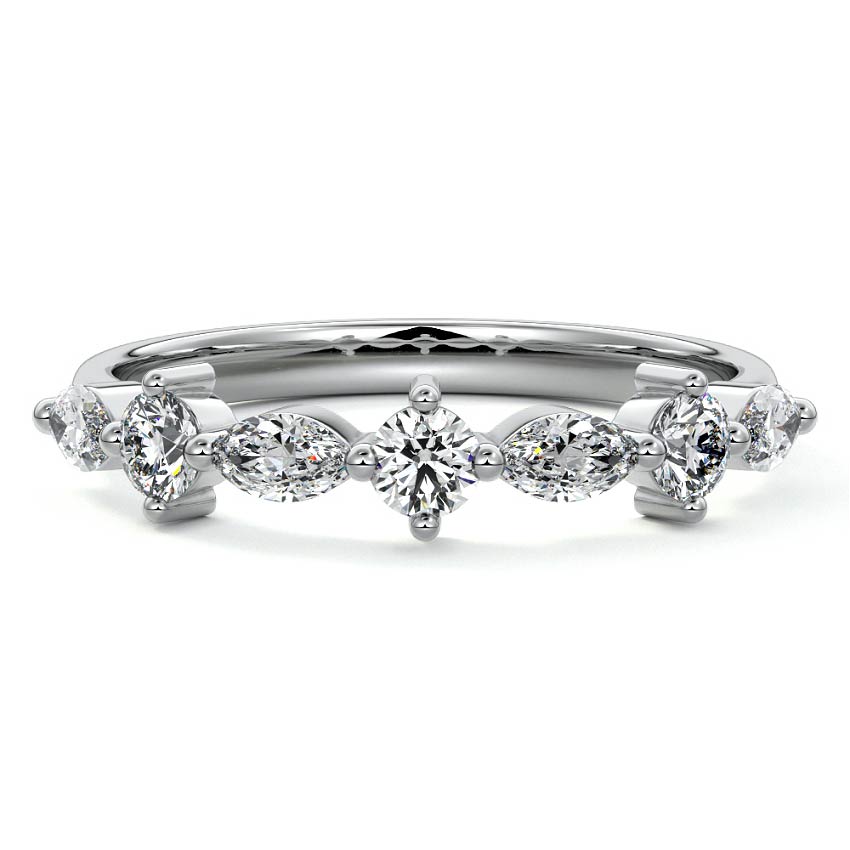 Odette marquise lab grown diamond wedding band in platinum - Nura Lab NZ