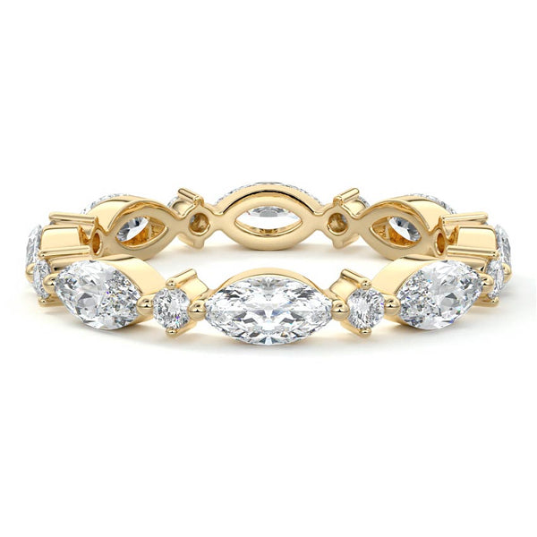 Noelle - Round and Marquise Lab Grown Diamond Full Eternity Band with Prong Setting
