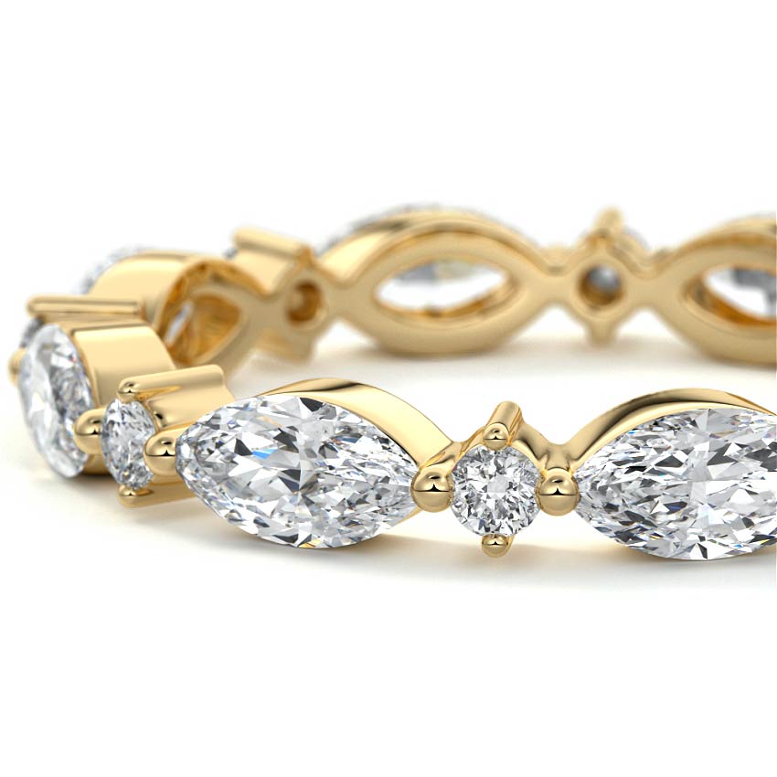 Noelle marquise lab grown diamond wedding band product detail - Nura Lab NZ