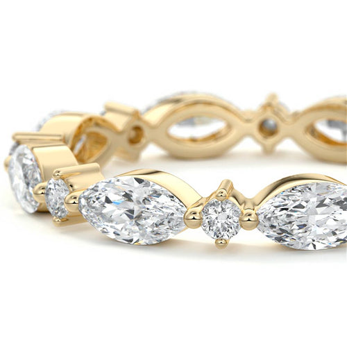 Noelle marquise lab grown diamond wedding band product detail - Nura Lab NZ