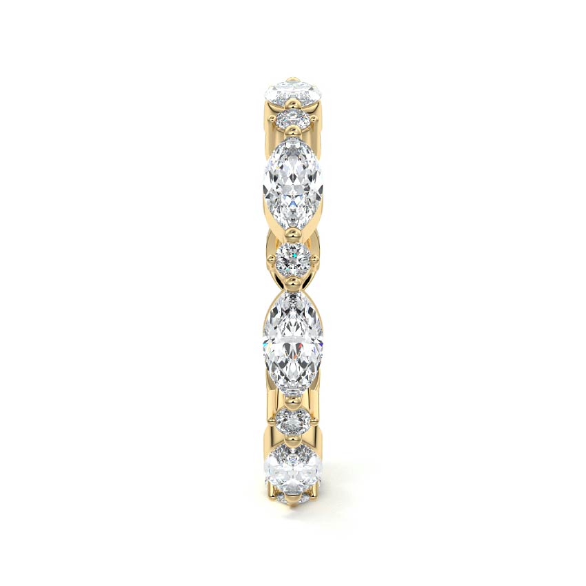 Noelle marquise lab grown diamond wedding band product detail - Nura Lab NZ