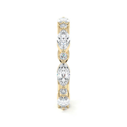 Noelle marquise lab grown diamond wedding band product detail - Nura Lab NZ