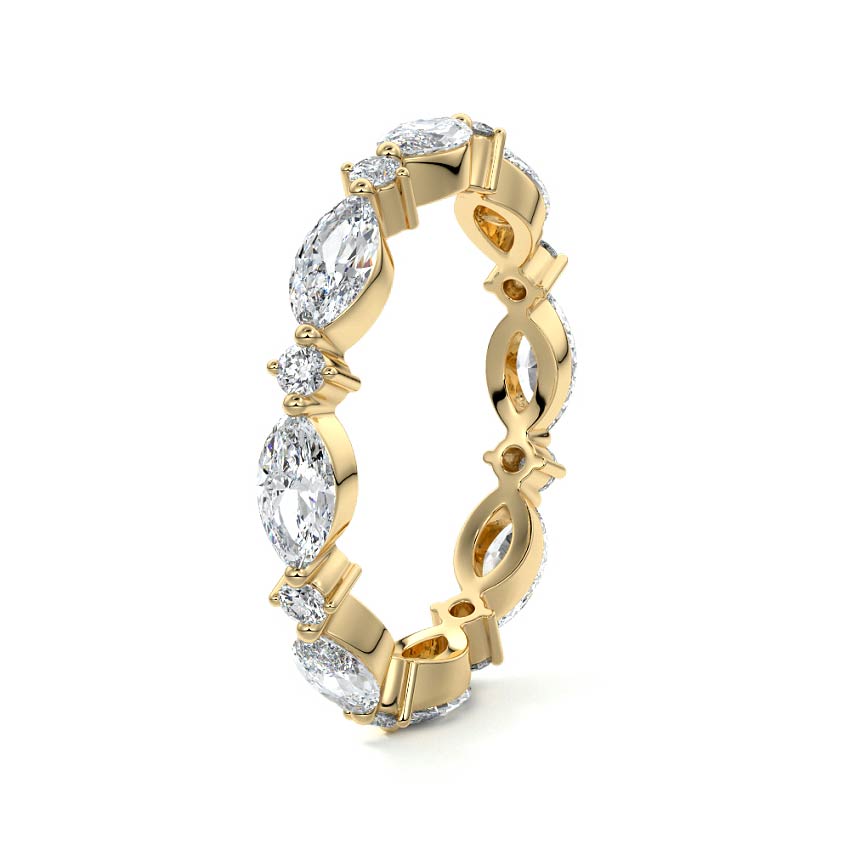 Noelle marquise lab grown diamond wedding band product detail - Nura Lab NZ