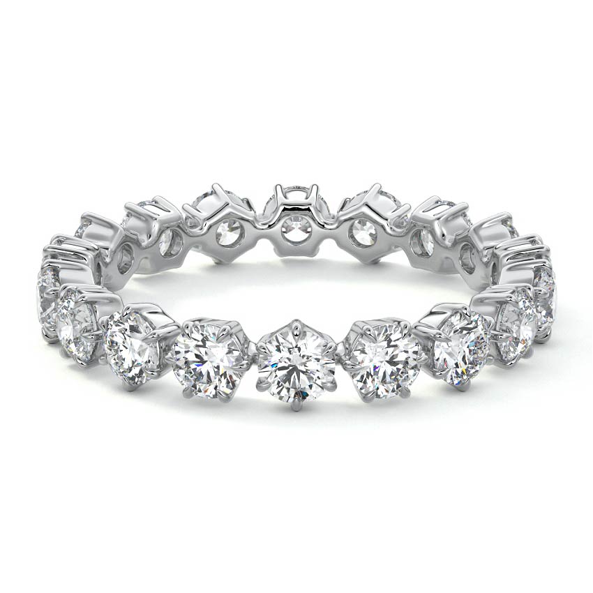 Naomi round lab grown diamond wedding band in white gold - Nura Lab NZ