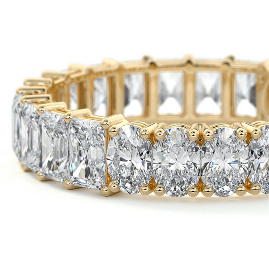 Nadine oval, radiant lab grown diamond wedding band product detail - Nura Lab NZ