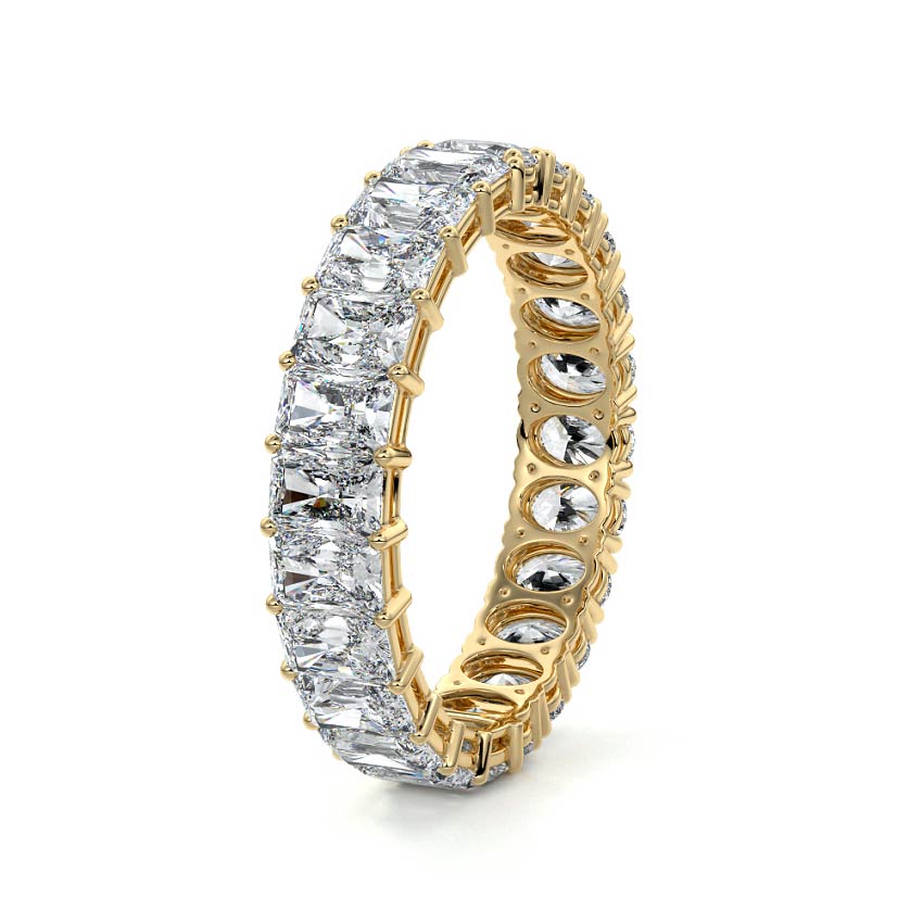 Nadine oval, radiant lab grown diamond wedding band product detail - Nura Lab NZ