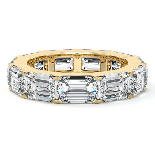 Marina emerald lab grown diamond wedding band in yellow gold - Nura Lab NZ