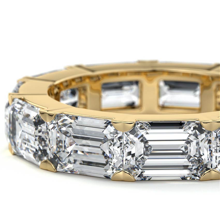 Marina emerald lab grown diamond wedding band product detail - Nura Lab NZ