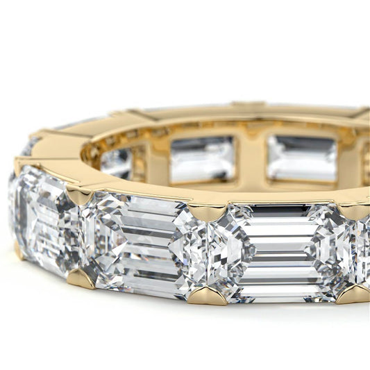 Marina emerald lab grown diamond wedding band product detail - Nura Lab NZ