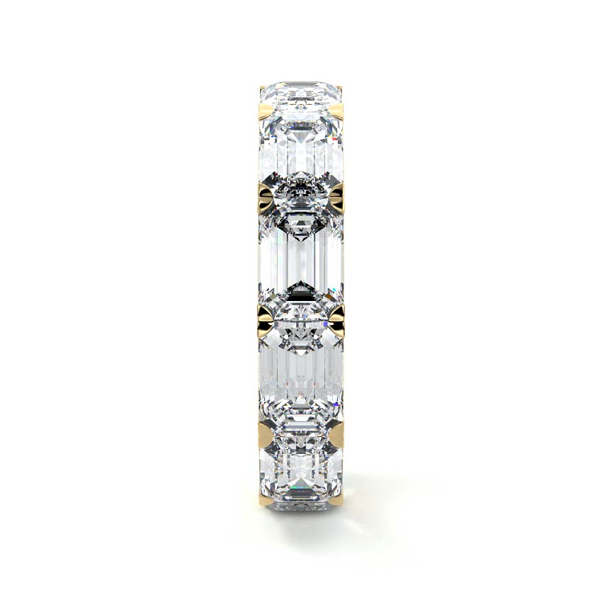 Marina emerald lab grown diamond wedding band product detail - Nura Lab NZ