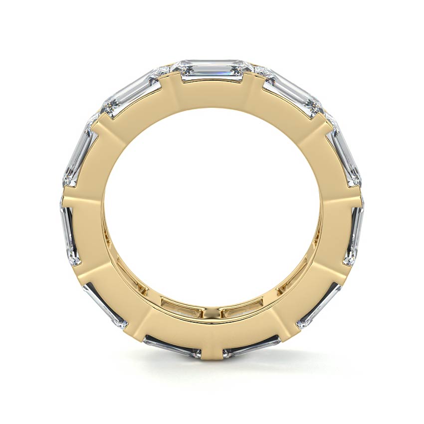 Marina emerald lab grown diamond wedding band product detail - Nura Lab NZ