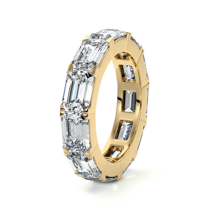 Marina emerald lab grown diamond wedding band product detail - Nura Lab NZ