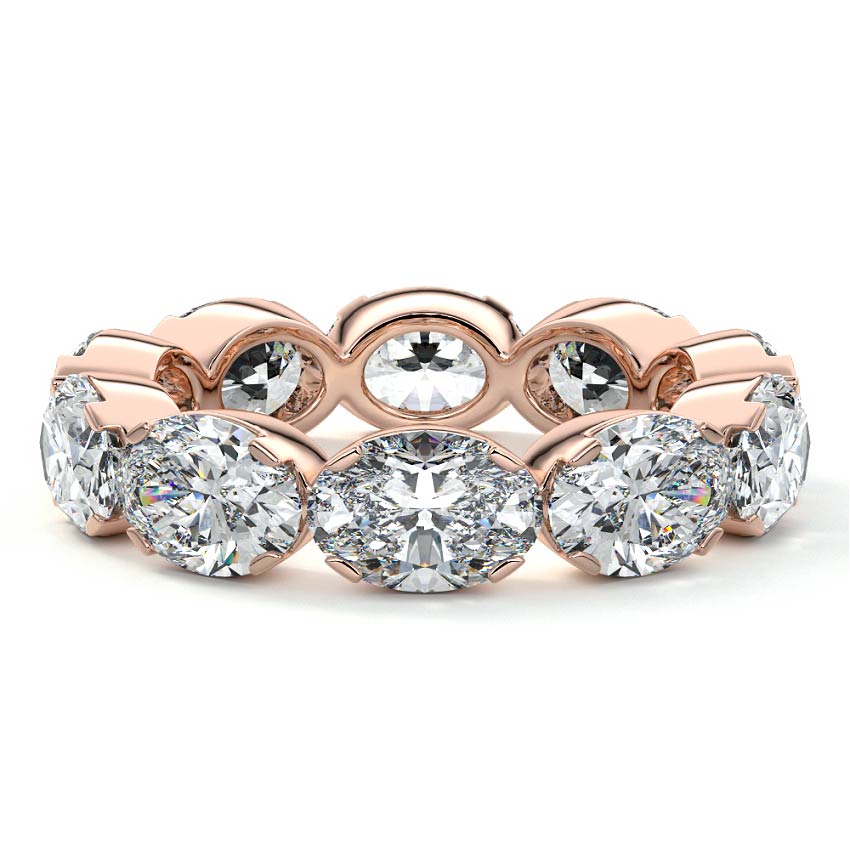 Margot oval lab grown diamond wedding band in rose gold - Nura Lab NZ