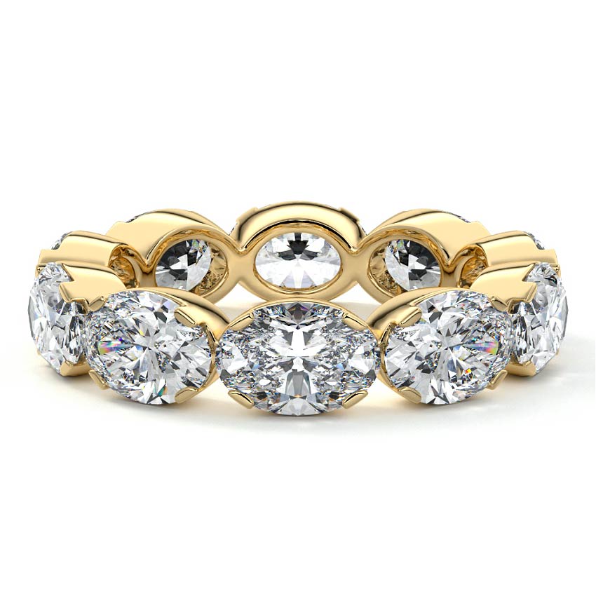 Margot oval lab grown diamond wedding band in yellow gold - Nura Lab NZ