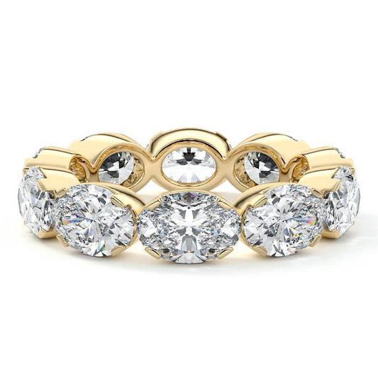 Margot oval lab grown diamond wedding band in yellow gold - Nura Lab NZ
