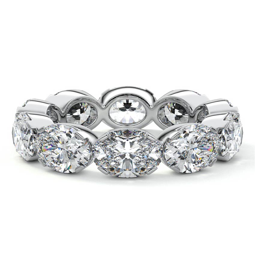 Margot oval lab grown diamond wedding band in platinum - Nura Lab NZ