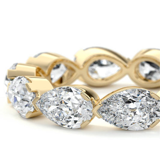 Madeleine pear lab grown diamond wedding band product detail - Nura Lab NZ