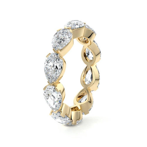 Madeleine pear lab grown diamond wedding band product detail - Nura Lab NZ