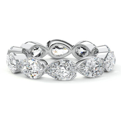 Madeleine pear lab grown diamond wedding band in platinum - Nura Lab NZ
