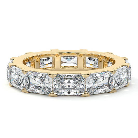Lucille radiant lab grown diamond wedding band in yellow gold - Nura Lab NZ