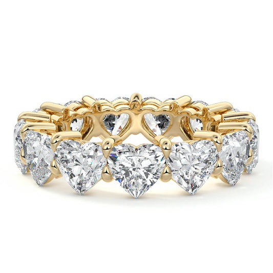 Lucia heart lab grown diamond wedding band in yellow gold - Nura Lab NZ