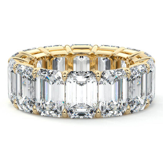 Leonie emerald lab grown diamond wedding band in yellow gold - Nura Lab NZ