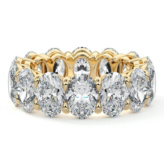 Lena oval lab grown diamond wedding band in yellow gold - Nura Lab NZ