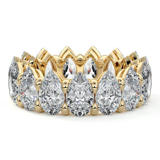 Lara pear lab grown diamond wedding band in yellow gold - Nura Lab NZ
