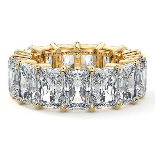 Isabel radiant lab grown diamond wedding band in yellow gold - Nura Lab NZ