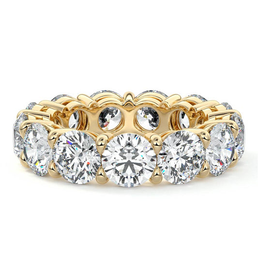 Ines round lab grown diamond wedding band in yellow gold - Nura Lab NZ