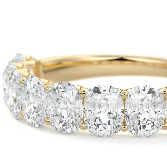 Giselle cushion lab grown diamond wedding band product detail - Nura Lab NZ