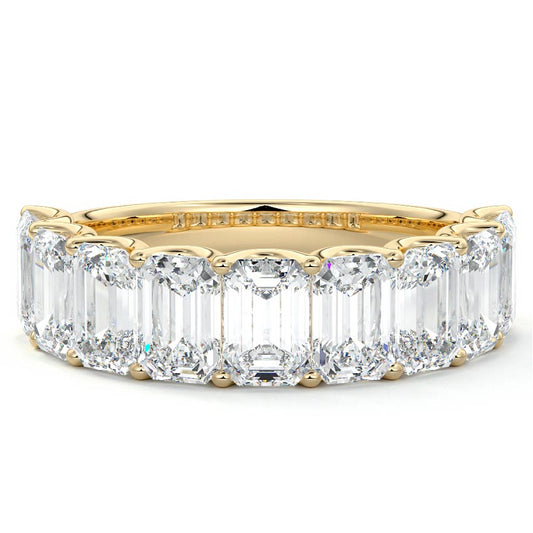 Genevieve emerald lab grown diamond wedding band in yellow gold - Nura Lab NZ