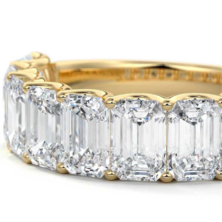 Genevieve emerald lab grown diamond wedding band product detail - Nura Lab NZ